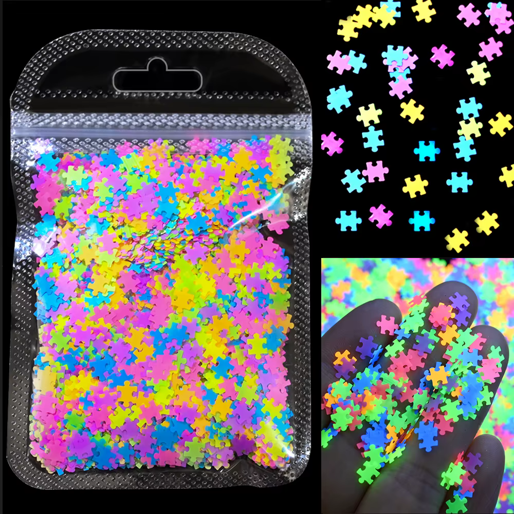 10g néon étoile/lune/herbe fluorescente ongles paillettes coloré étoile conception paillettes flocon
