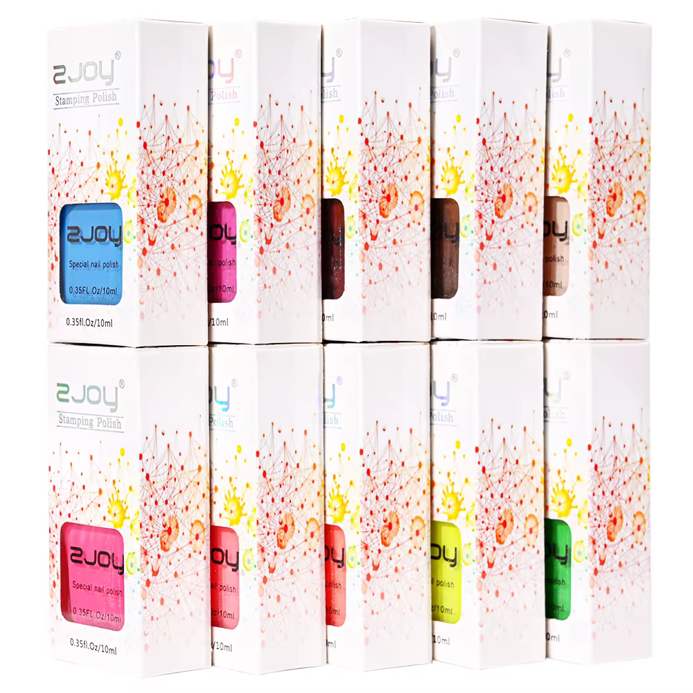 (30 couleurs) 10ml vernis à ongles 1/2 pièces noir/blanc coloré plaque d'estampage vernis d'impressi