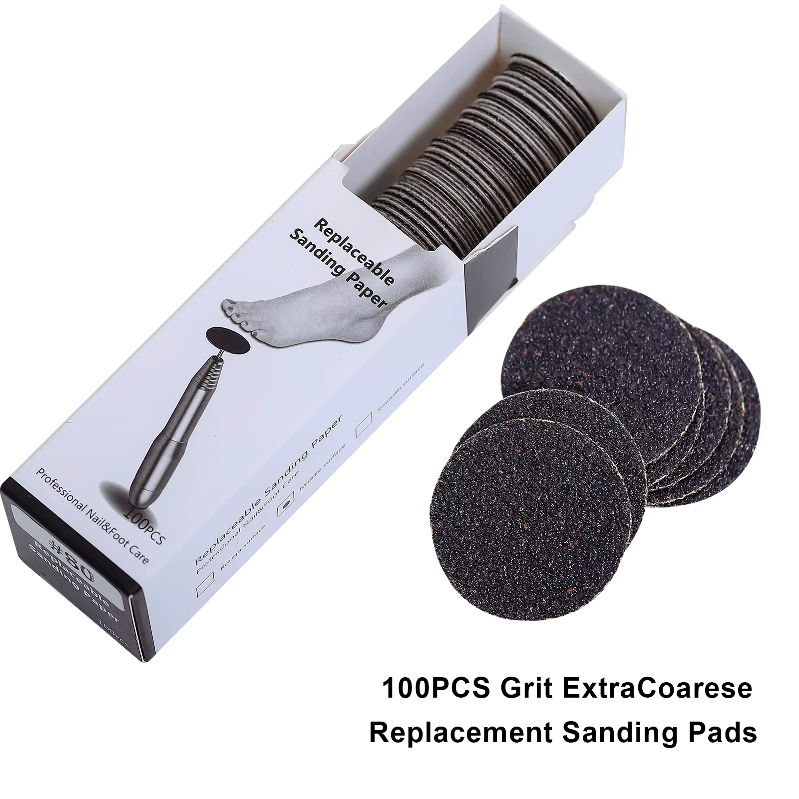 Disques en papier abrasif remplaçables, tige de 3/32 pouces, embout métallique pour l'élimination de