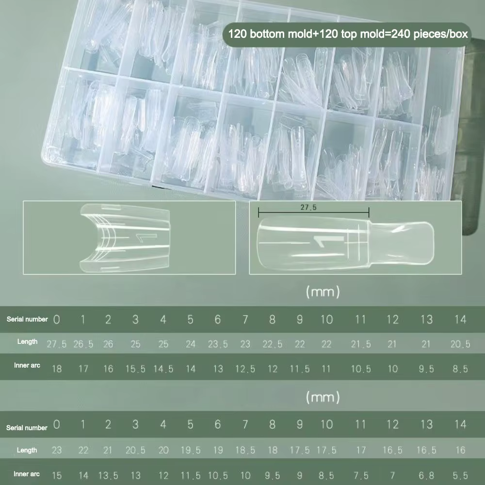 240 faux ongles ovales ultra-fins pour extension rapide, sans trace, transparents, double face, pour
