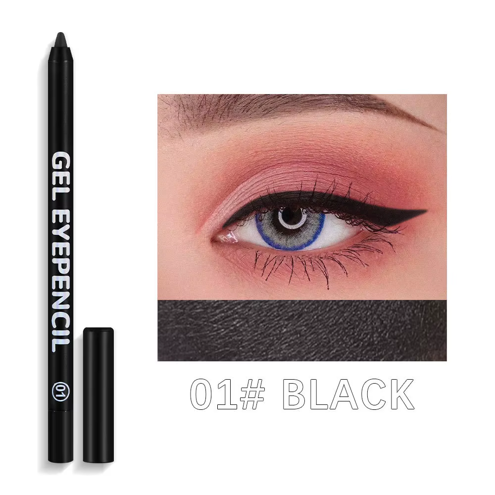 Crayon Eyeliner Gel mat 12 couleurs, doux, facile à porter, coloré, blanc, jaune, bleu, rose, perle,