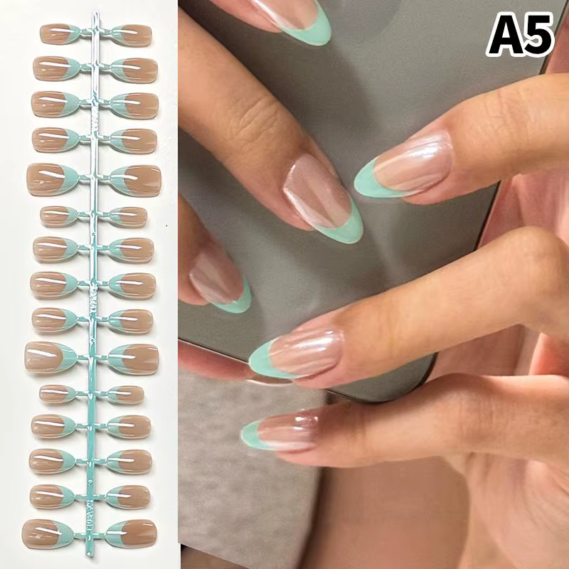 Lot de 30 faux ongles nacrés français à presser, couvrance totale, qualité professionnelle pour usag