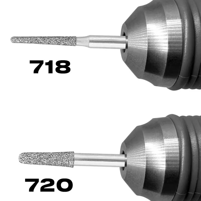 718 720 forets à ongles diamantés, kit de forets à moteur pour ongles à cuticules