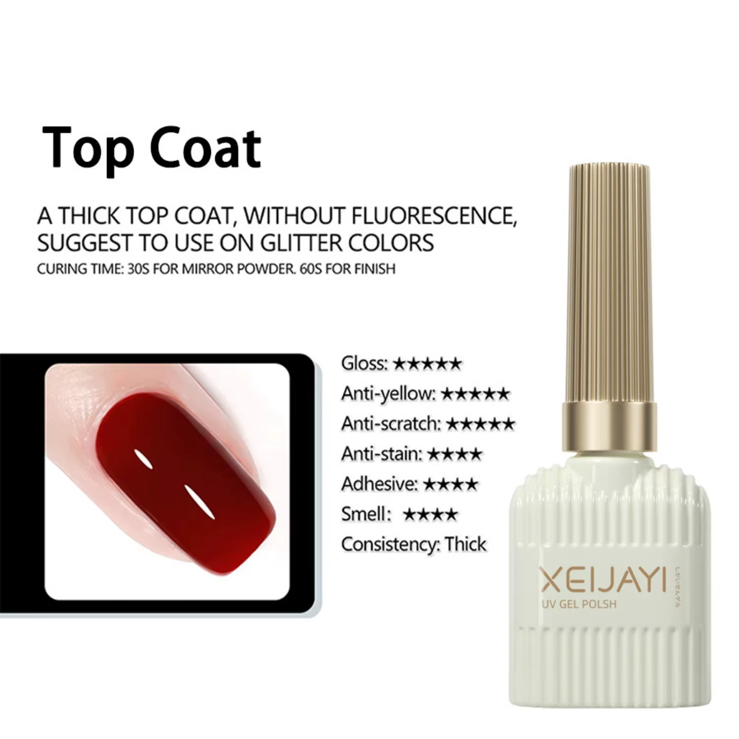 XEIJAYI 15ML Gel de Base Super couche de finition manucure couche de finition mate Semi Permanent tr