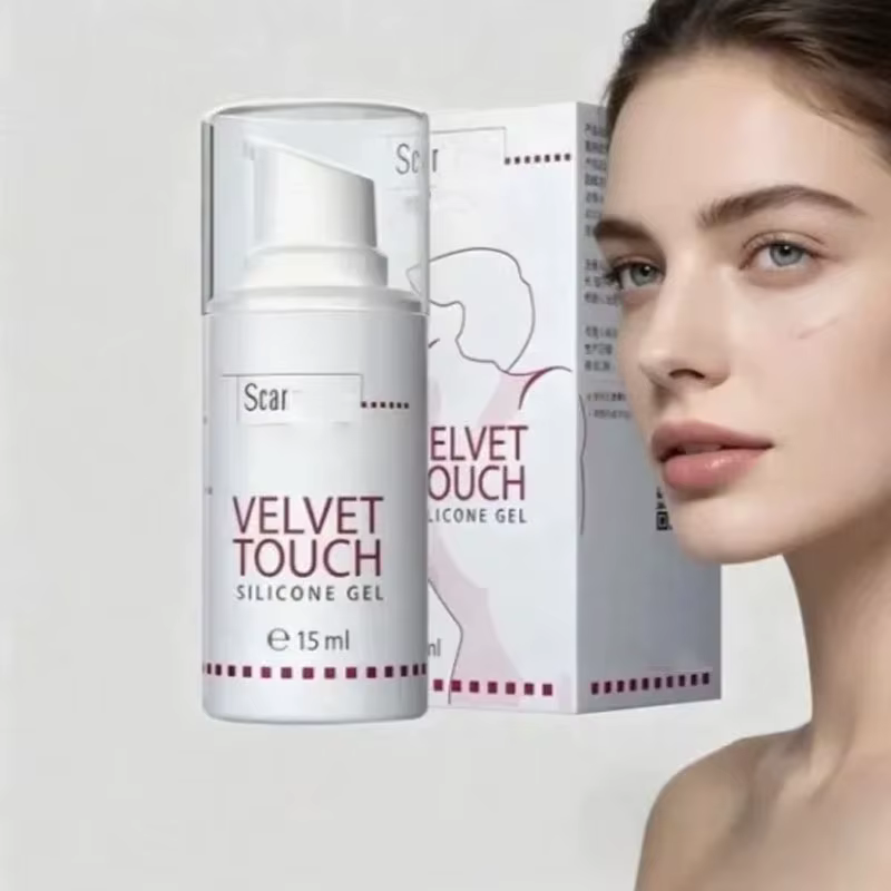 Gel cicatrisant au silicone Velvet Touch 15g, adoucissant et éclaircissant, améliore l'apparence des