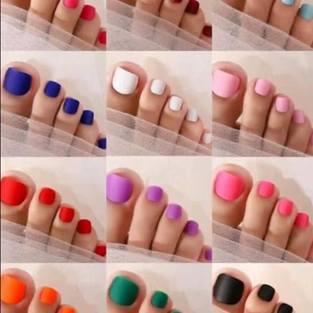 96/288 pièces couleur unie presse sur les ongles courts carrés couverture complète faux ongles d'ort