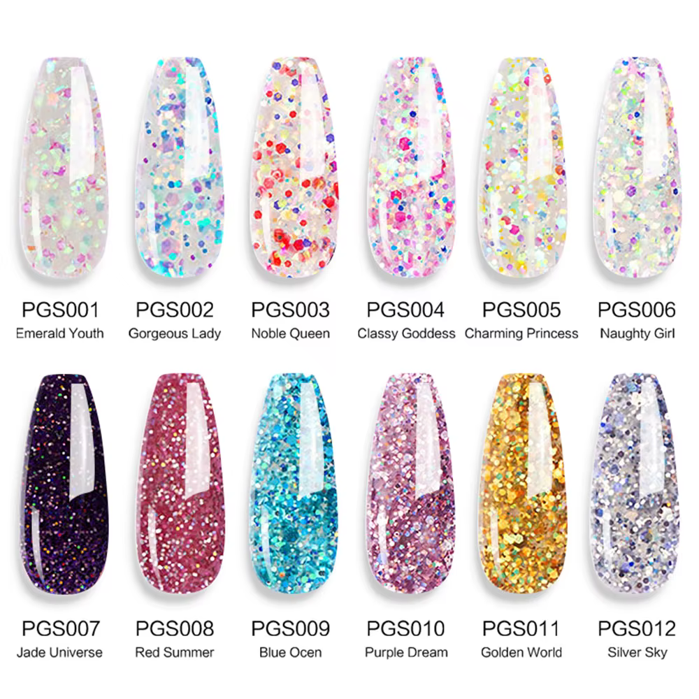 LIMEGIATV-Gel d'extension d'ongles à paillettes, Soak Off, Gel UV Crystal Build XR, N64.Quick Extens