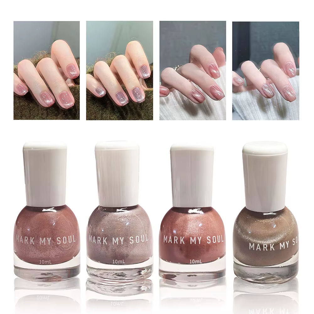10mlx4[55/112/132/133] Vernis à ongles huileux effet œil de chat pour usage quotidien, séchage rapid