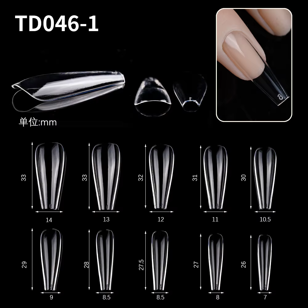 600 pièce/sac longue ballerine cercueil faux ongles conseils clair/couleur naturelle couverture comp