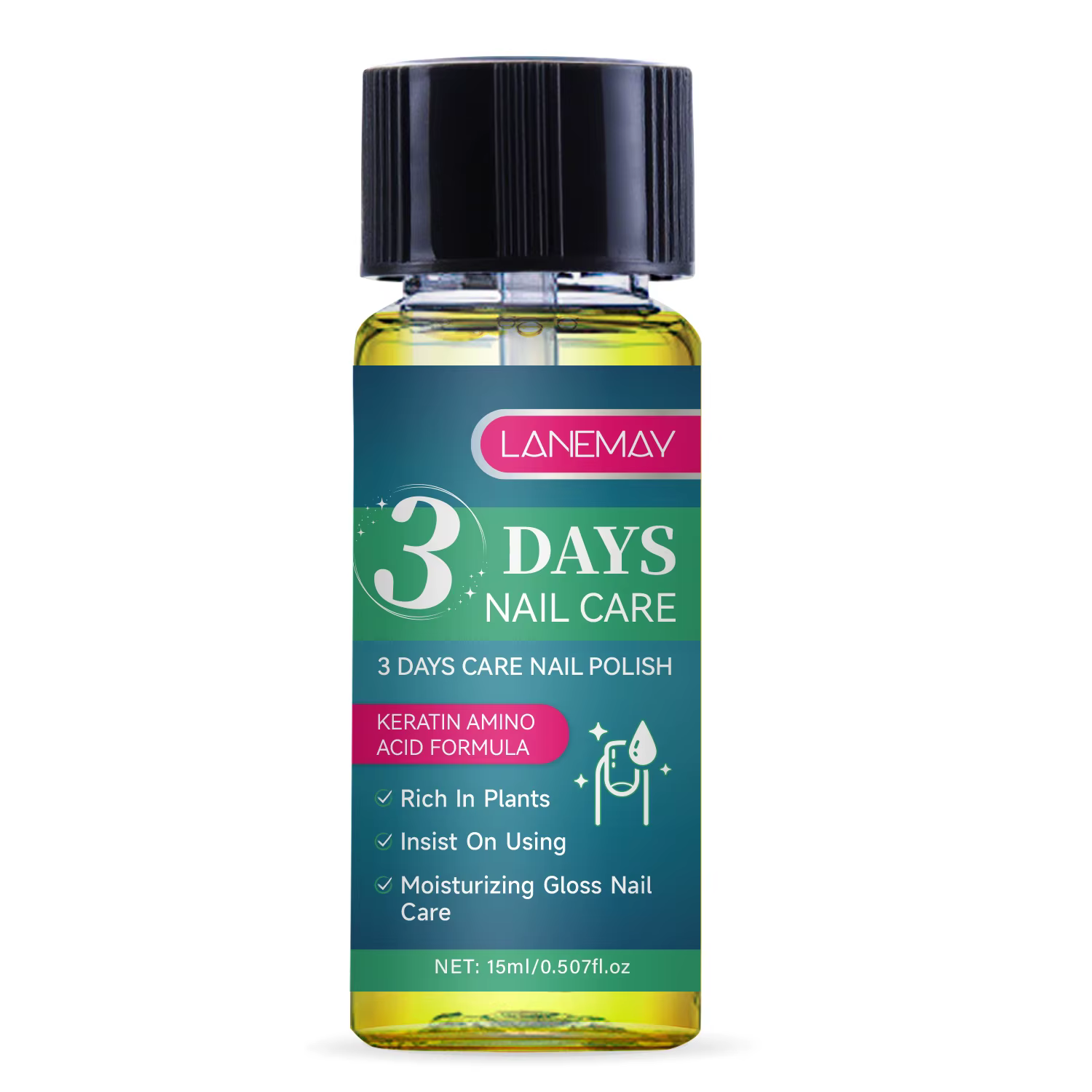 L'huile de soin des ongles de 3 jours maintient les ongles lumineux pendant longtemps et renforce la