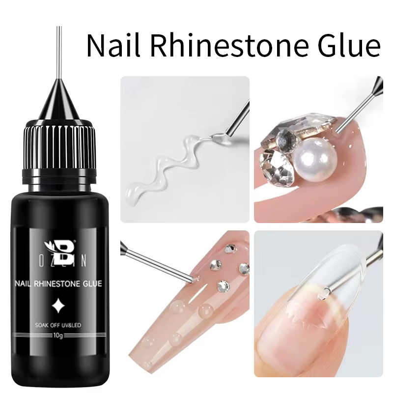 BOZLIN Gel à Strass pour Ongles 3D, Gel de Modelage et de Sculpture de Fleurs pour Manucure 30g, Gel