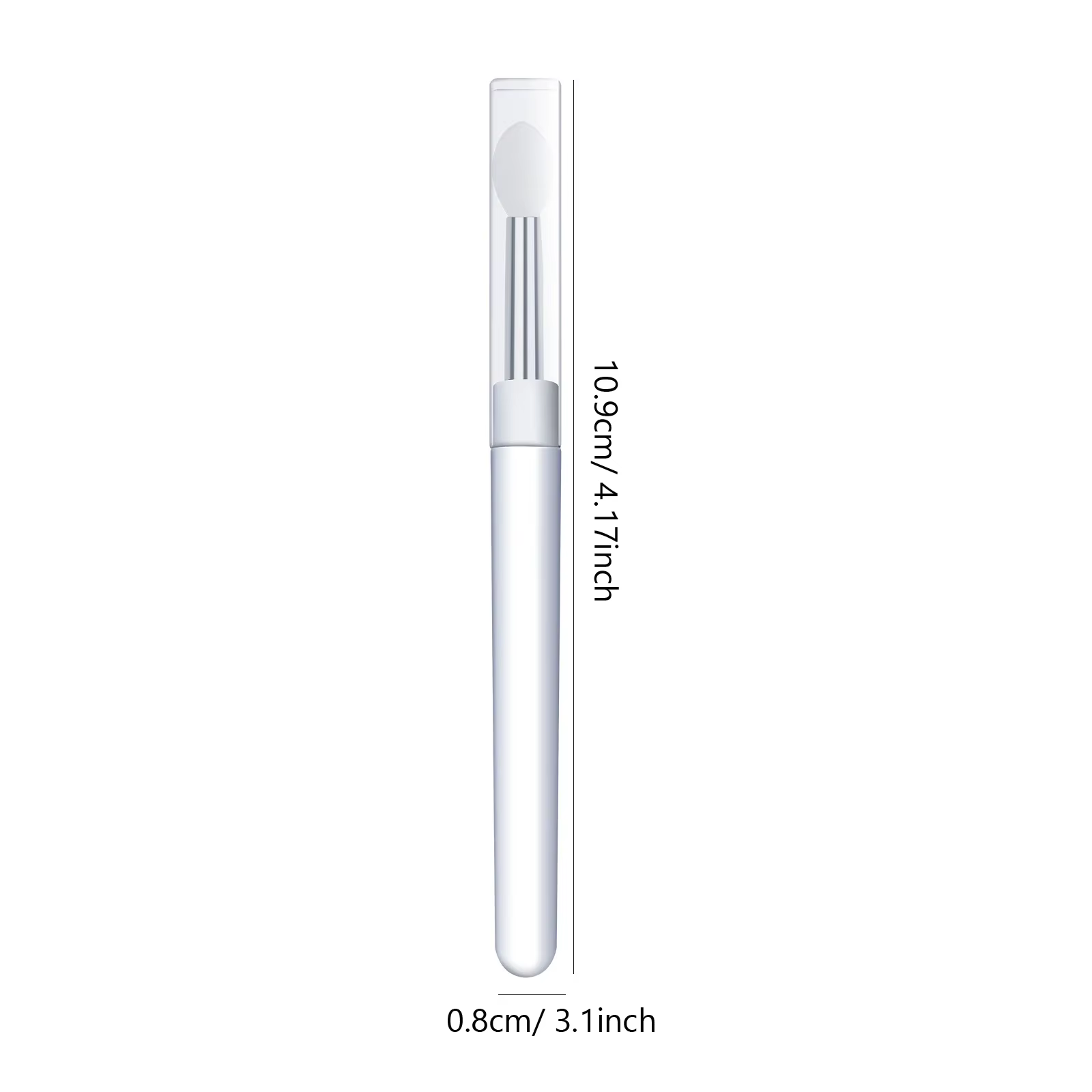 Brosse en Silicone transparente pour Nail Art, bâton applicateur de pigments chromés en poudre à pai