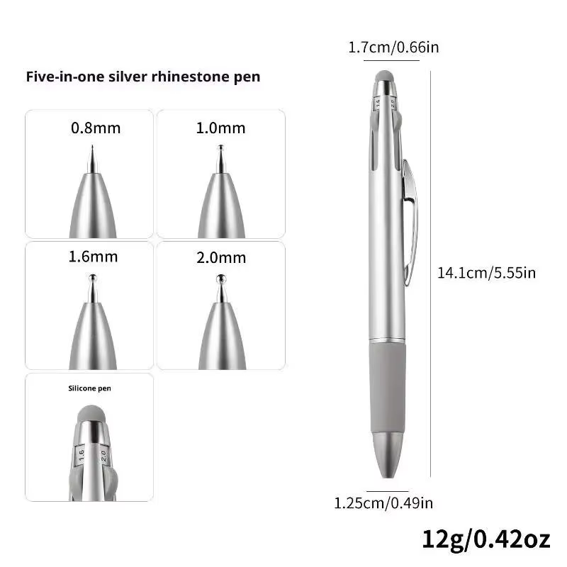 Stylo à points pour ongles 5 en 1, double pointe, outil de peinture à points, outil de manucure pour