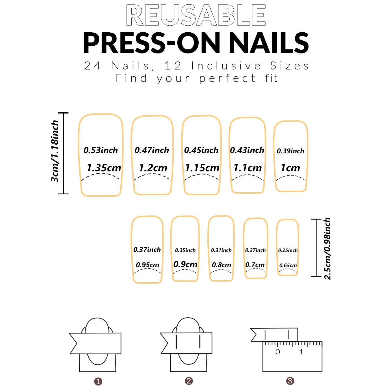 Faux ongles cercueil moyens avec pendentif à nœud 3d, 96 pièces, ongles acryliques en forme de cœur,