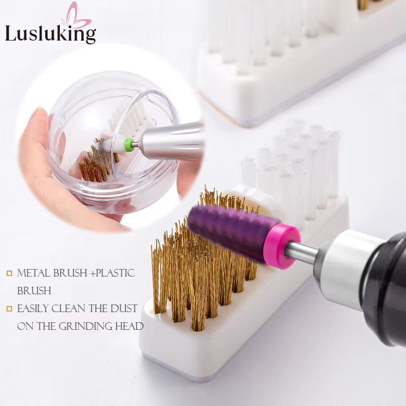 Mèches électriques pour perceuse à ongles, brosse avec boîte anti-poussière, coupe-manucure portable