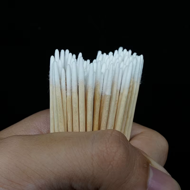 300 pièces ongles bois coton-tige bâtons propres dissolvant de vernis à ongles outils d'art tête de