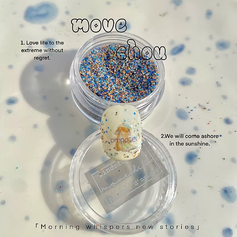 Collection d'hiver poudre de sucre granulé laine poudre décor d'ongle pour manucure parfaite