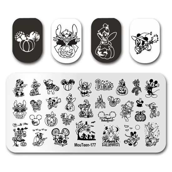Plaque de tampon MouTeen-148 grandes plaques d'estampage d'ongles Disney Mickey Mouse ensemble de ma