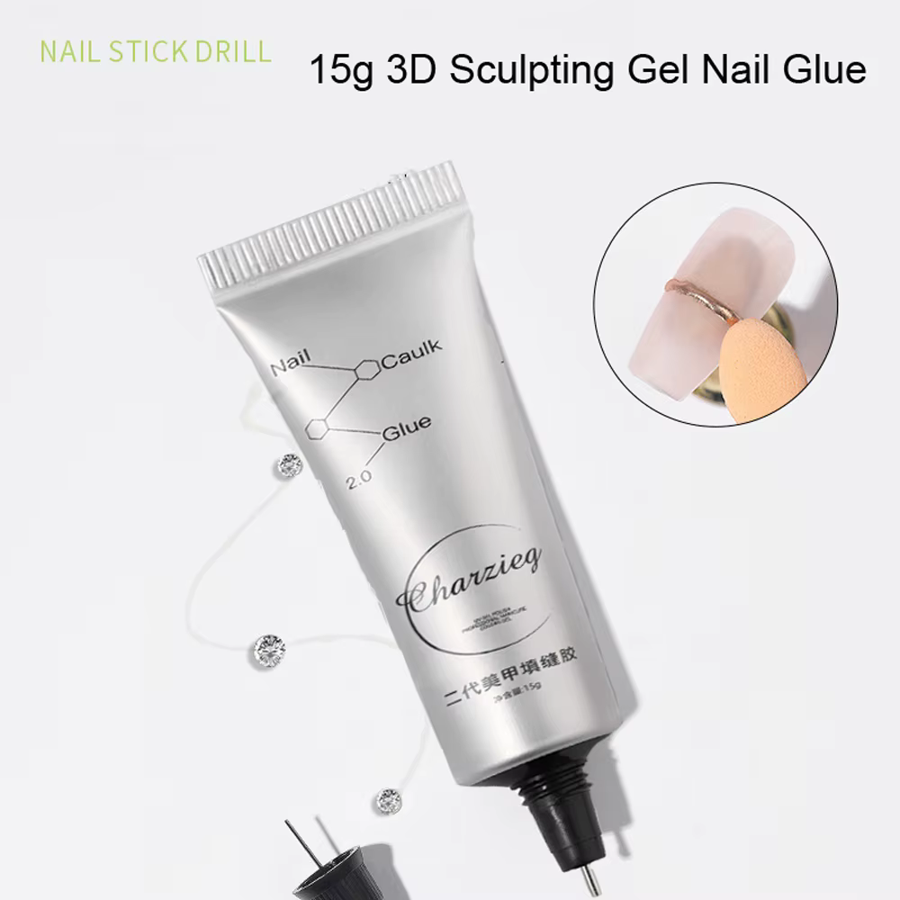 15 g/boîte 5 en 1 strass colle Gel couleur transparente Nail Art Gel collant pour strass bijoux déco