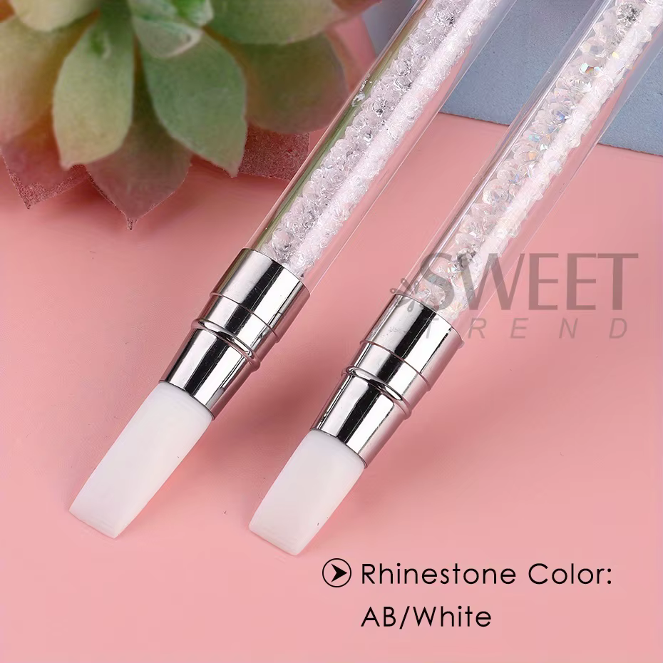 Stylo à Double tête en Silicone pour Nail Art, sculpture de fleurs, bâton de colle réglable, brosse