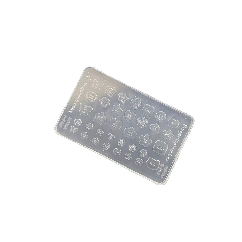 Moule à ongles en Silicone, bouton papillon de dessin animé, serrure à clé, accessoires de décoratio