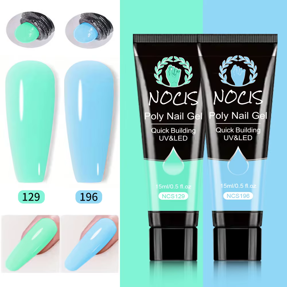 Gel d'extension poly macaron printemps-été semi-permanent, idéal pour les manucures DIY débutantes -