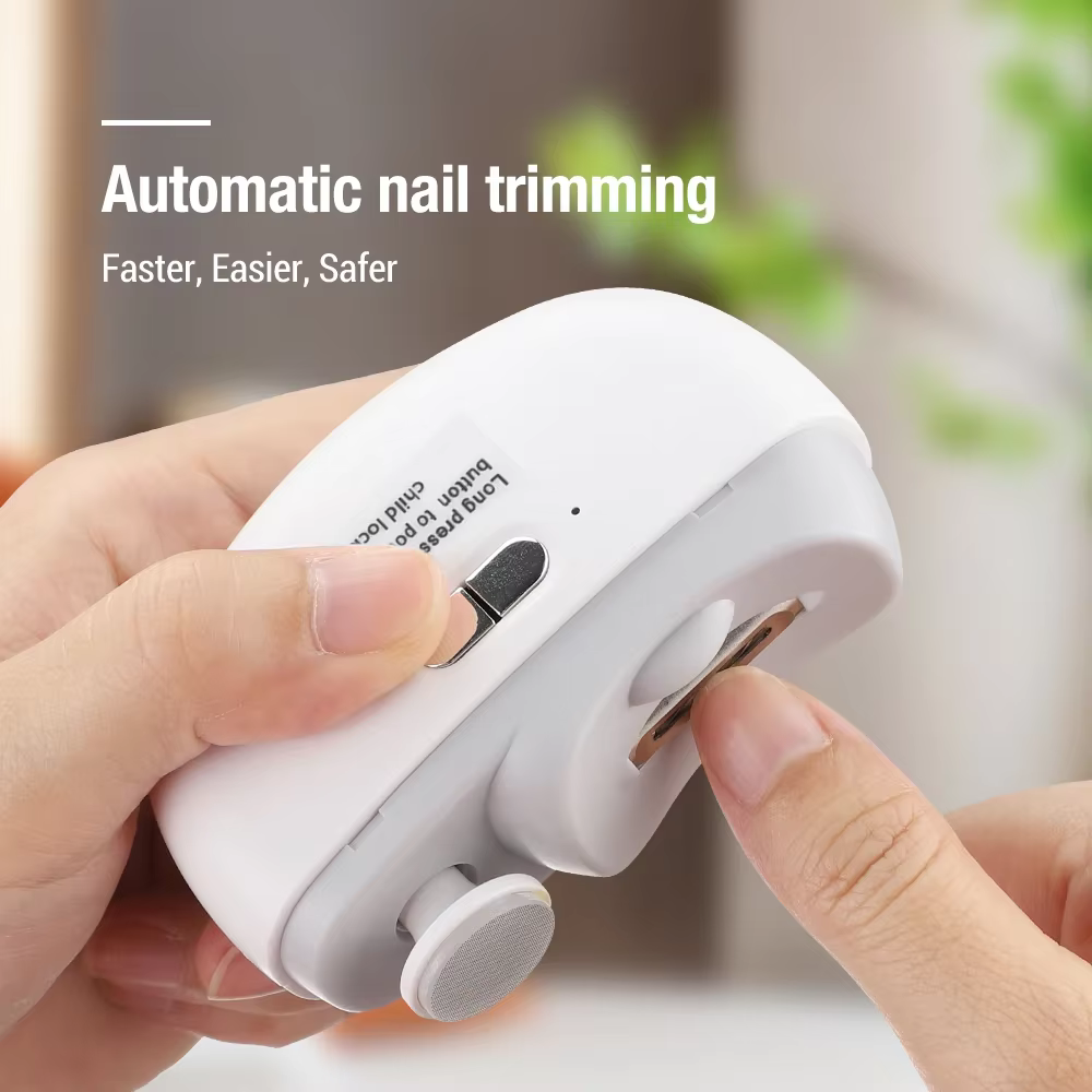 Coupe-ongles électrique, meulage et polissage avec lumière, automatique, Rechargeable, manucure pour