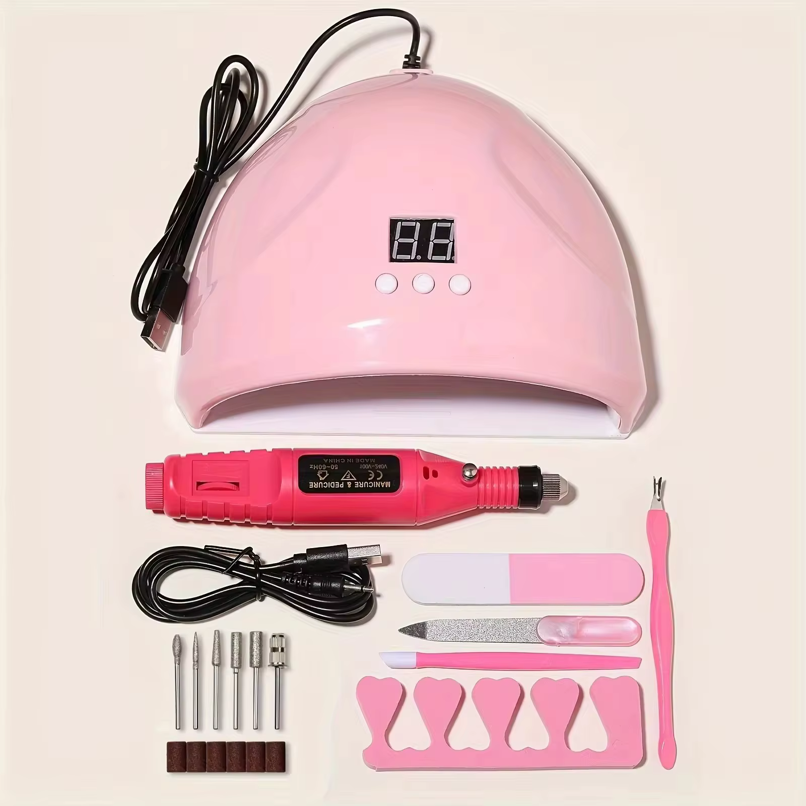 LINMANDA professionnel USB électrique perceuse à ongles Kit de lime de vernis avec UV LED lampe à on