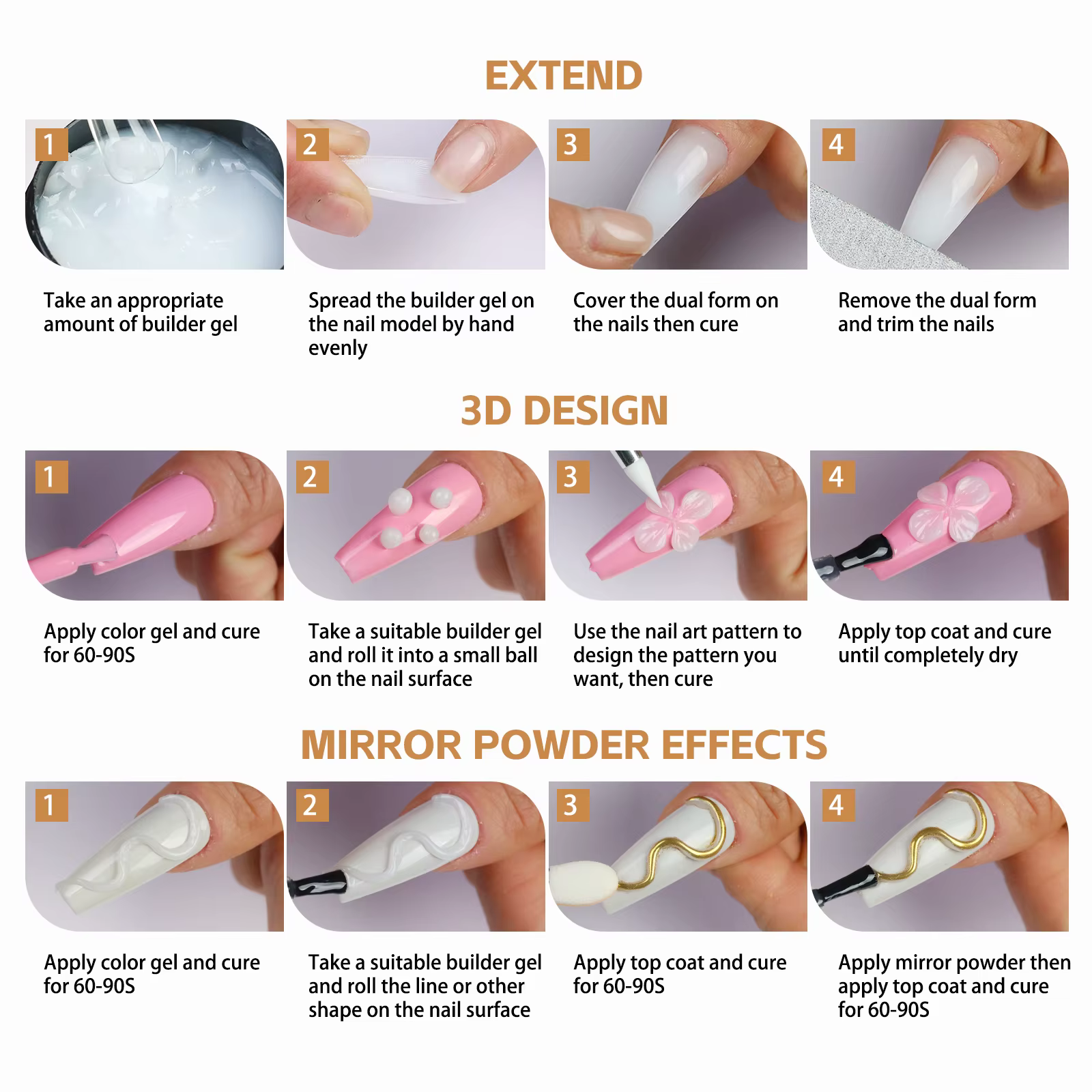 100g blanc clair antiadhésif Extension de main Gel pour ongles 3D façonnage sculpture Nail Art solid