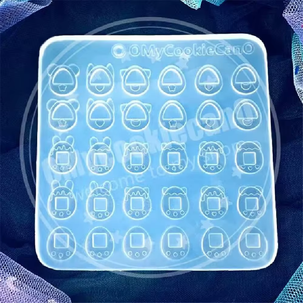 Tamagotchi-Moule à Ongles en Acrylique 3D en Résine, Décorations en Silicone, Plaques d'Estampage, A