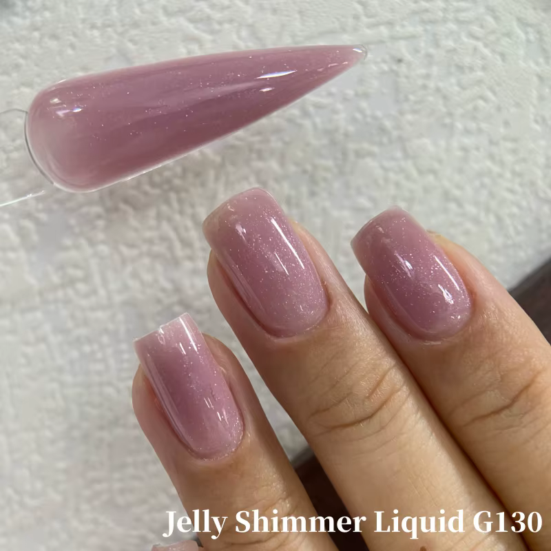 MSHARE 50g Gel de construction liquide scintillant pour ongles, sans HEMA ni TPO, pour extension d'o