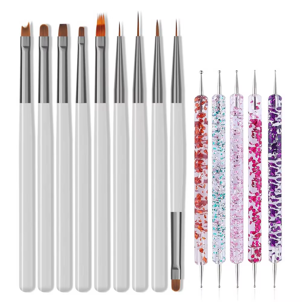 Ensemble de pinceaux pour Nail Art, 14 pinceaux pour peinture au Design des ongles, pinceaux profess