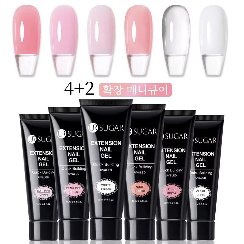 UR SUGAR-Verhéritage à ongles gel UV/LED, Soak Off, 15ml, 6 pièces/lot, acrylique cristal, blanc cla