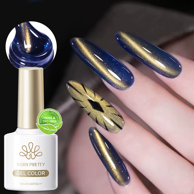 BORN PRETTY 10ml HEMA TPO gratuit brillance de noël chat doré Gel magnétique coucher de soleil regar