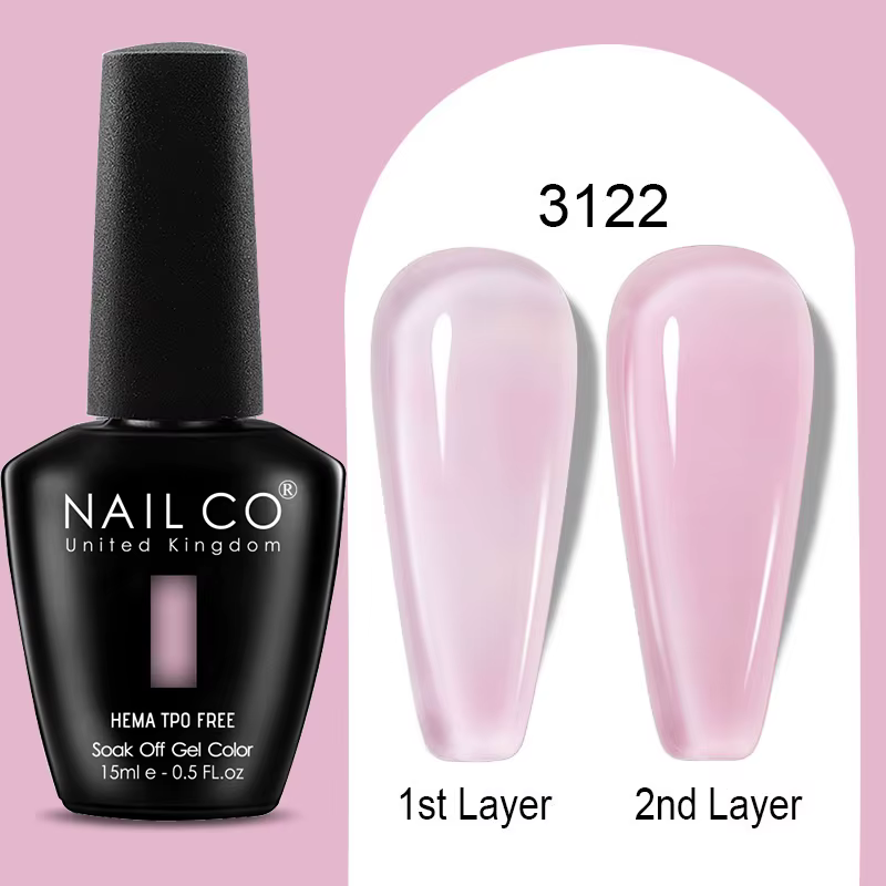 Vernis à ongles en gel semi-permanent NailCO Nouvel An Rouge Translucide Hema TPO FREE, Nail Art, Ve