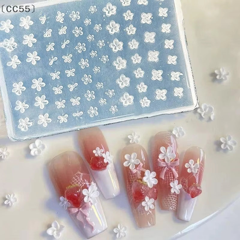 、1CC55 Raga3D Moule à ongles en silicone pour fruits Pétales de fleurs douces Modèles d'ongles féeri