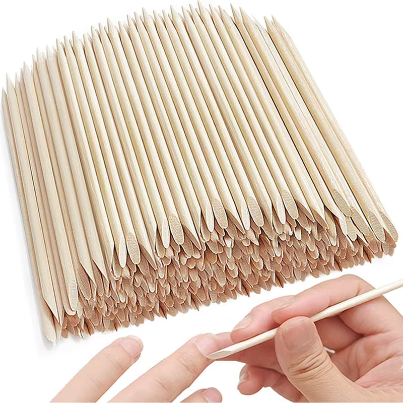 Lot de 50 ou 100 bâtonnets en bois d'oranger pour manucure et pédicure, outils de soins pour les ong
