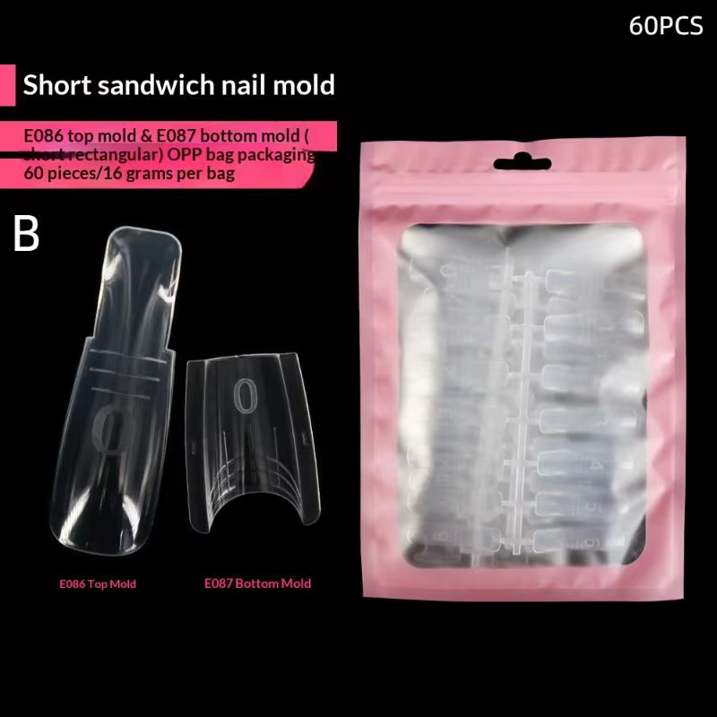 Formes à ongles double système Coffin, moules sandwich, outils d'extension acrylique 60, 240, 300 pi