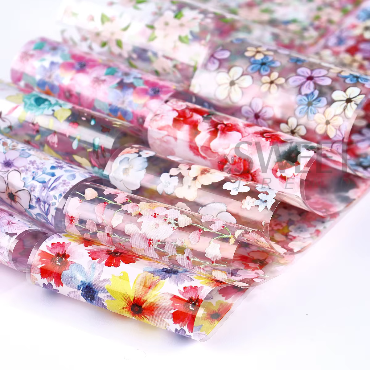 Feuilles d'autocollants de transfert pour ongles, grappes de fleurs, Design Floral Vintage, papier c