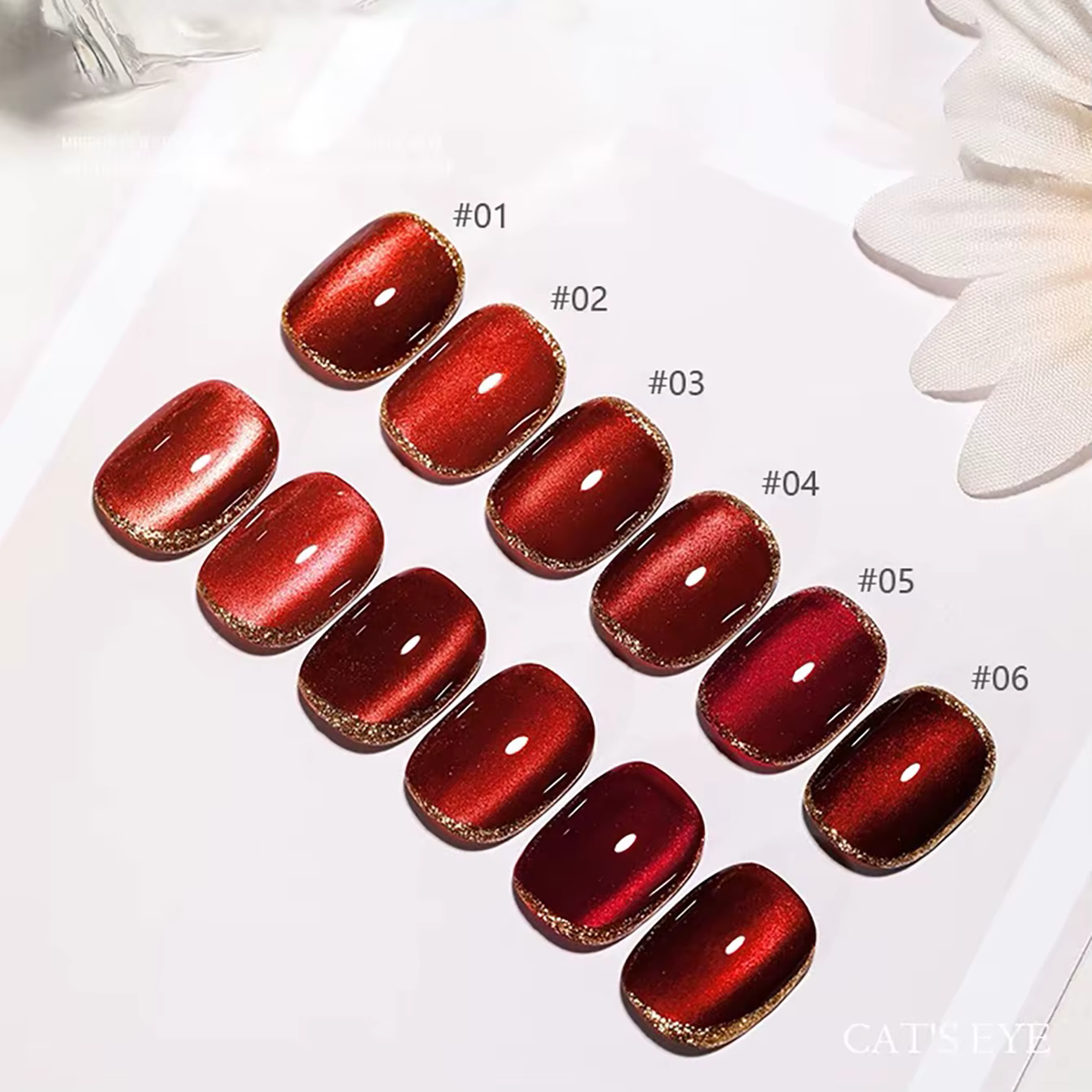 MIANEL 12ML Vernis à ongles gel œil de chat Océan Rouge 2026, couleur rouge la plus vendue, effet pe