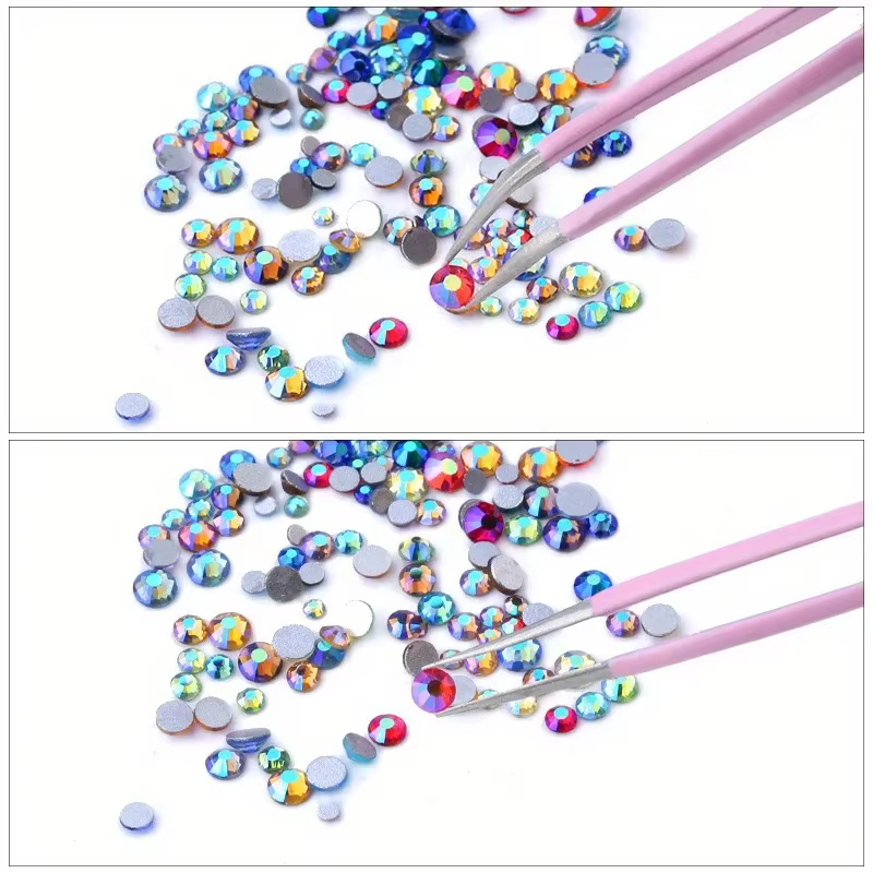 Ensemble de stylos diamant à double extrémité pour manucure, avec crayons, pincettes en acier inoxyd