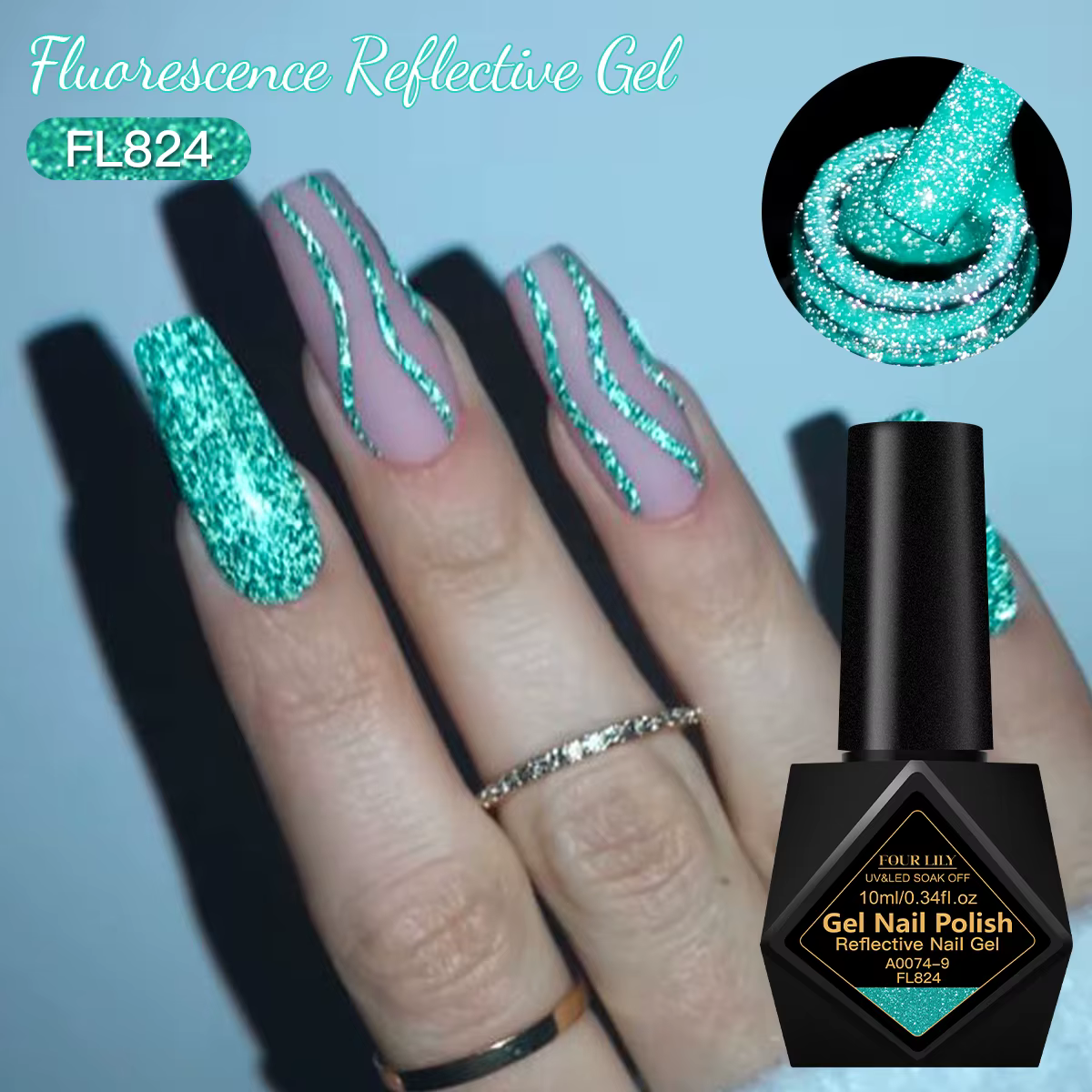 Vernis à ongles en Gel réfléchissant fluorescent, couleur néon, semi-permanent, vernis Gel UV à diss