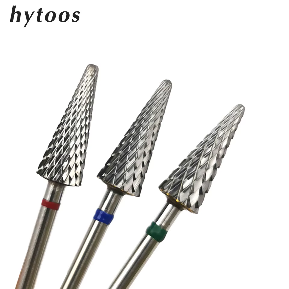 HYTOOS-Foret à Ongles en Forme de Cône, Fraise en Carbure pour Manucure, Fraise à Distance, Accessoi