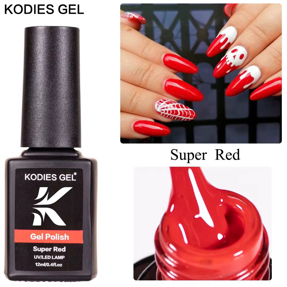 KODIES – vernis à ongles UV/LED 12ML, GEL de manucure Super rouge, acrylique, pour Salon de manucure