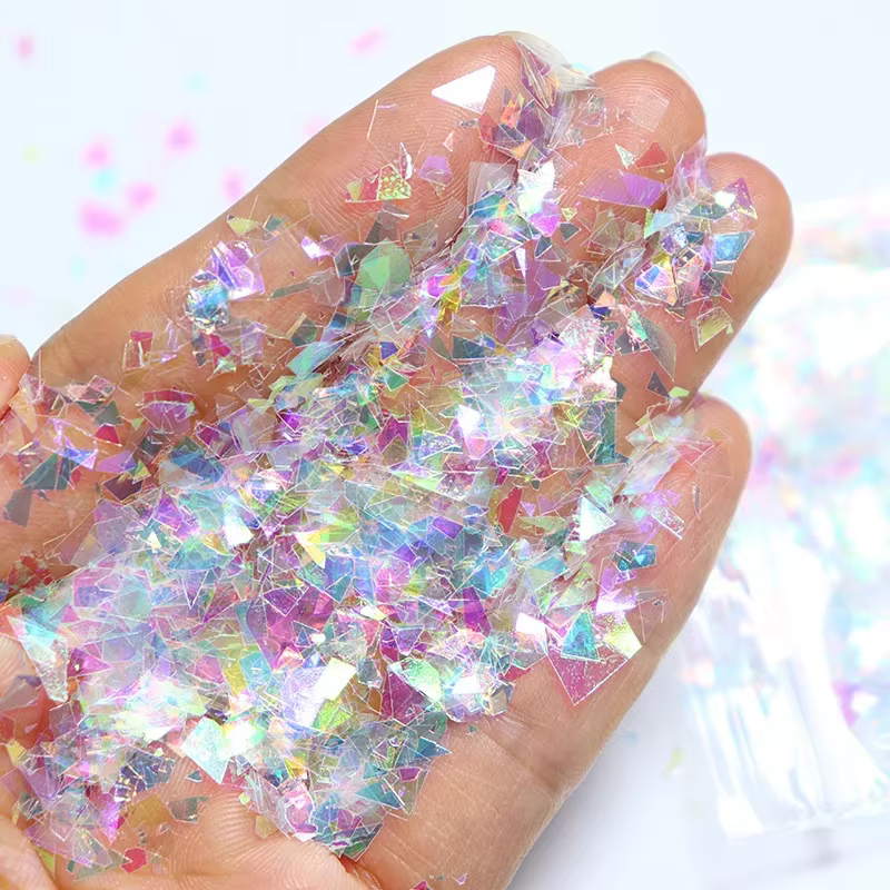Flocons d'ongles effet sirène 10g, paillettes holographiques pour Nail Art, paillettes scintillantes