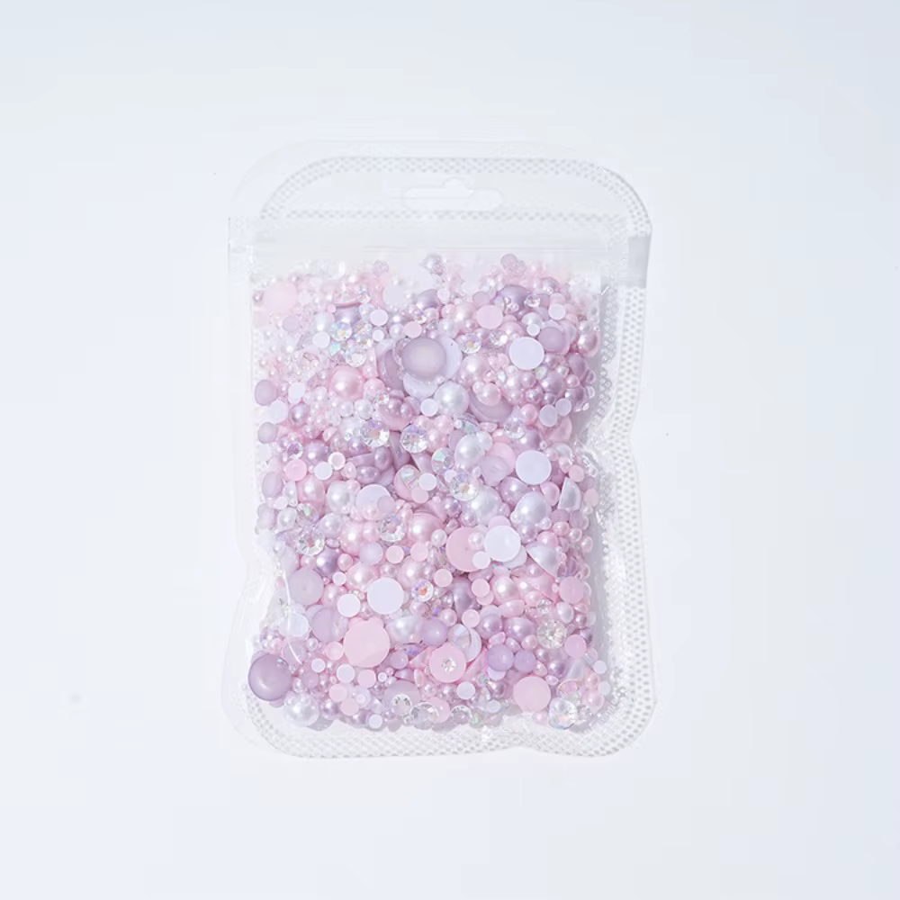 Ensemble de perles de sirène 30G, tailles mixtes, dos plat, perles AB en résine, perles circulaires 