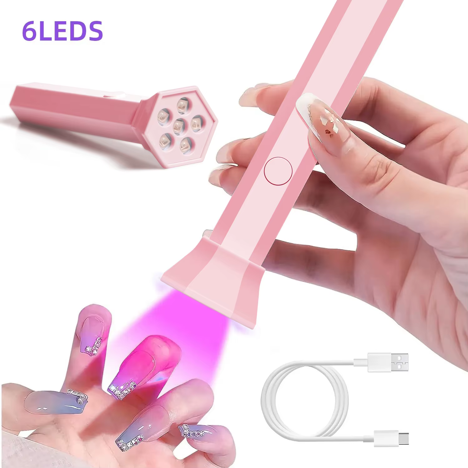 YIKOOLIN-Mini lumière UV pour gel, petite lampe à polymériser les ongles, sèche-ongles USB, vernis à