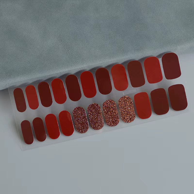 Film de Gel pour vernis à ongles à paillettes Flash à 22 doigts, autocollant imperméable et durable