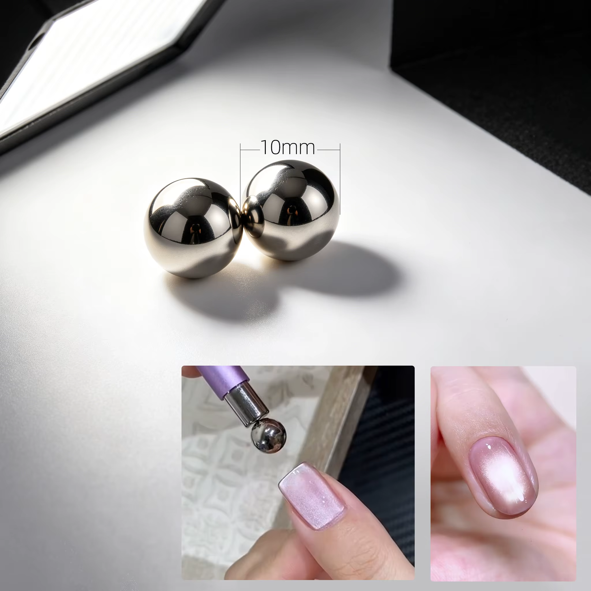 Outil magnétique pour Nail Art, œil de chat, bâton cylindrique avec boule magnétique, accessoire de