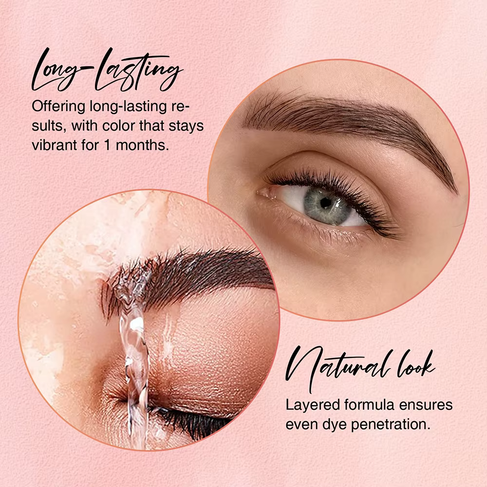 Gollee classique noir cils et sourcils colorant ensemble imperméable cils ascenseur teinte Kit rehau